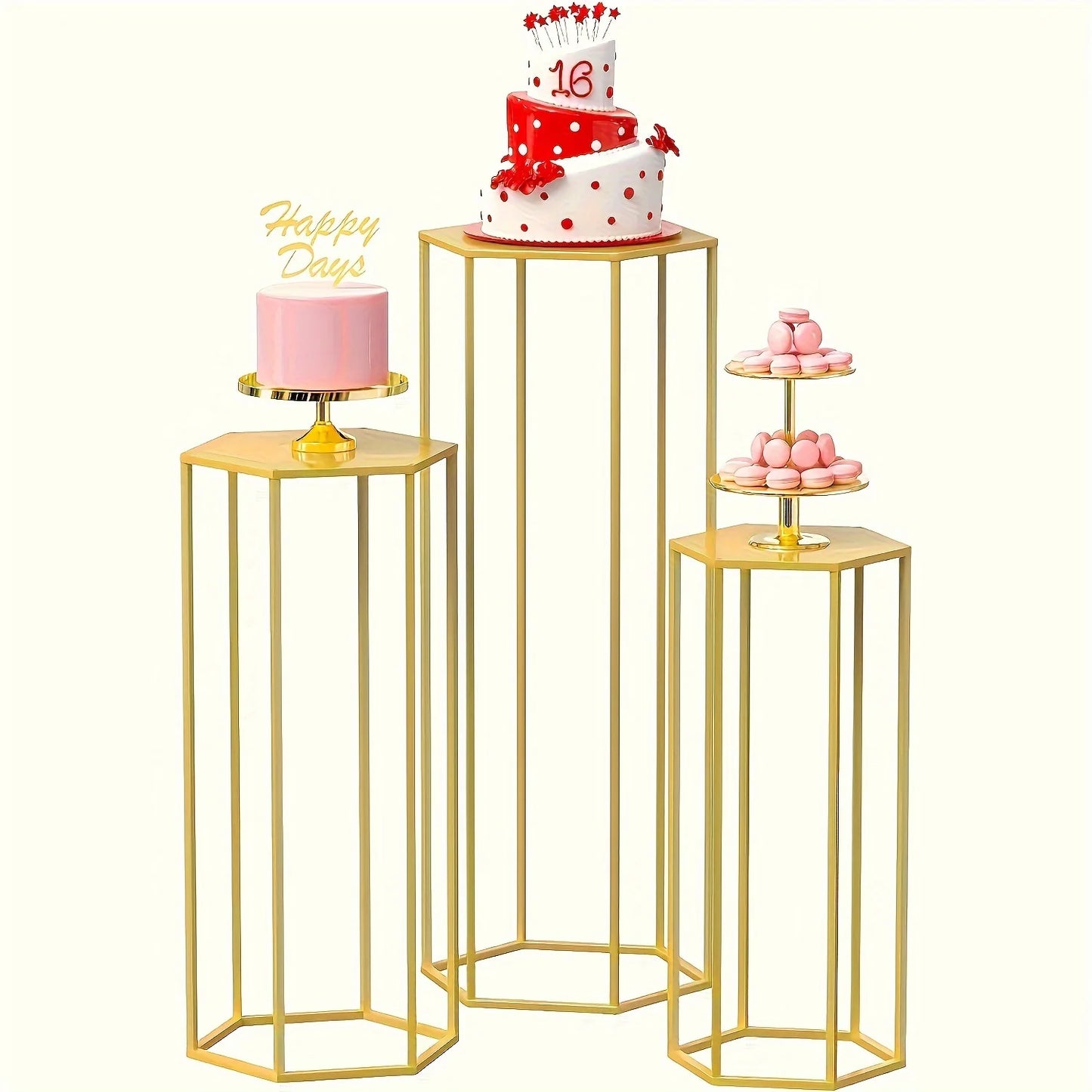 Large Six Sided 3 Piece Storage Rack Vase Decor Organizer