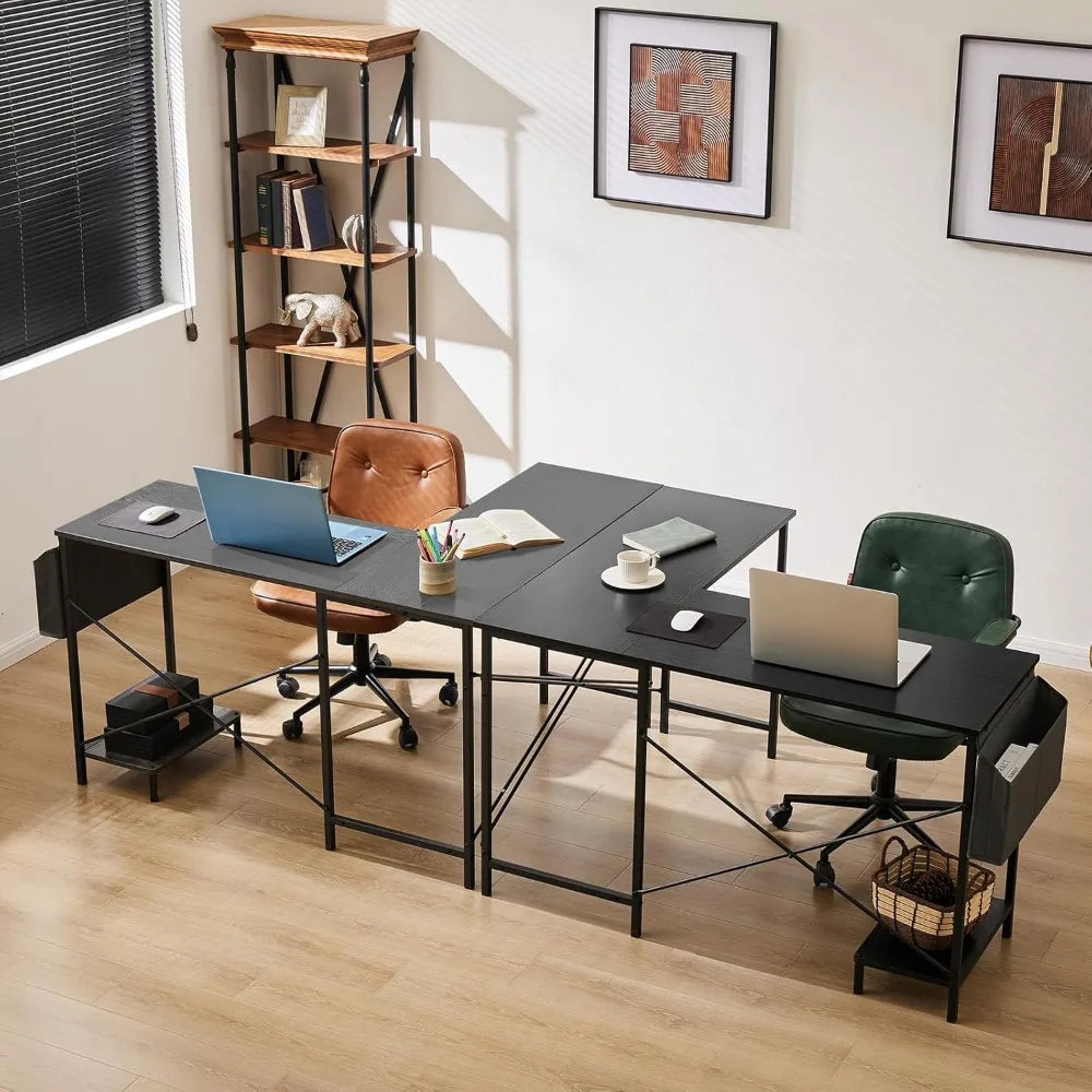 L-Shaped Gaming Desk With CPU Stand And Storage Bag