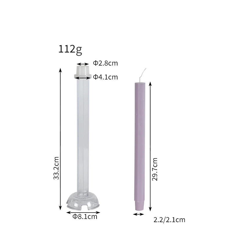Hexagon Stripe Pole Acrylic Candle Mold Pointed Long Rod Making Set Geometry Candlestick Plastic Mould Home Party Art Decor Gift