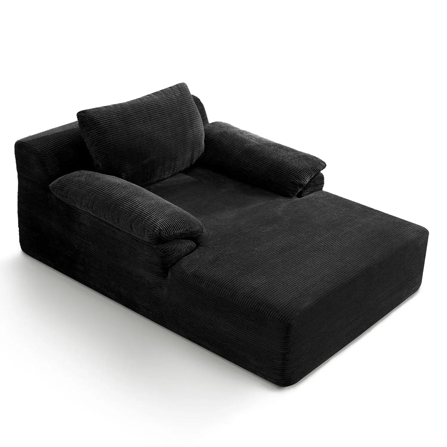 Chaise Lounge Chair, 67.7" Oversized Corduroy Sleeper Chair with Wide Armrests Upholstered Sofa Bed Boneless Couch, Customized