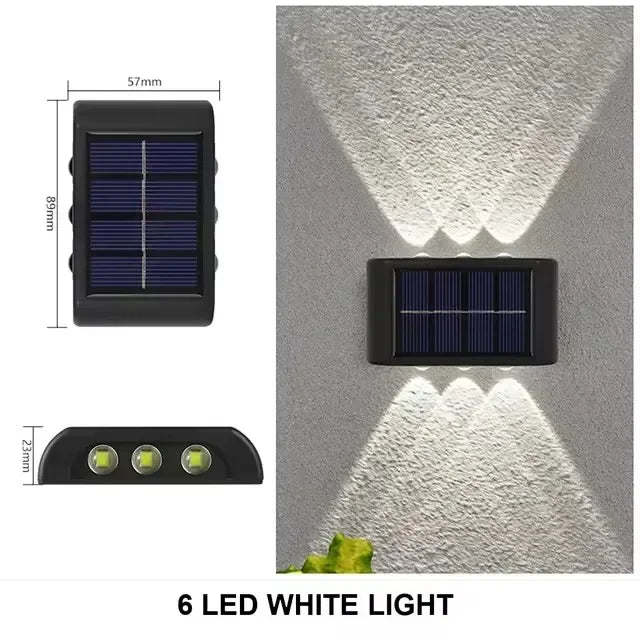 2/4/6 Led Solar Lights Outdoor Waterproof Atmosphere Up And Down Wall Lamp Solar Energy Lighting For Garden Yard Street Decor