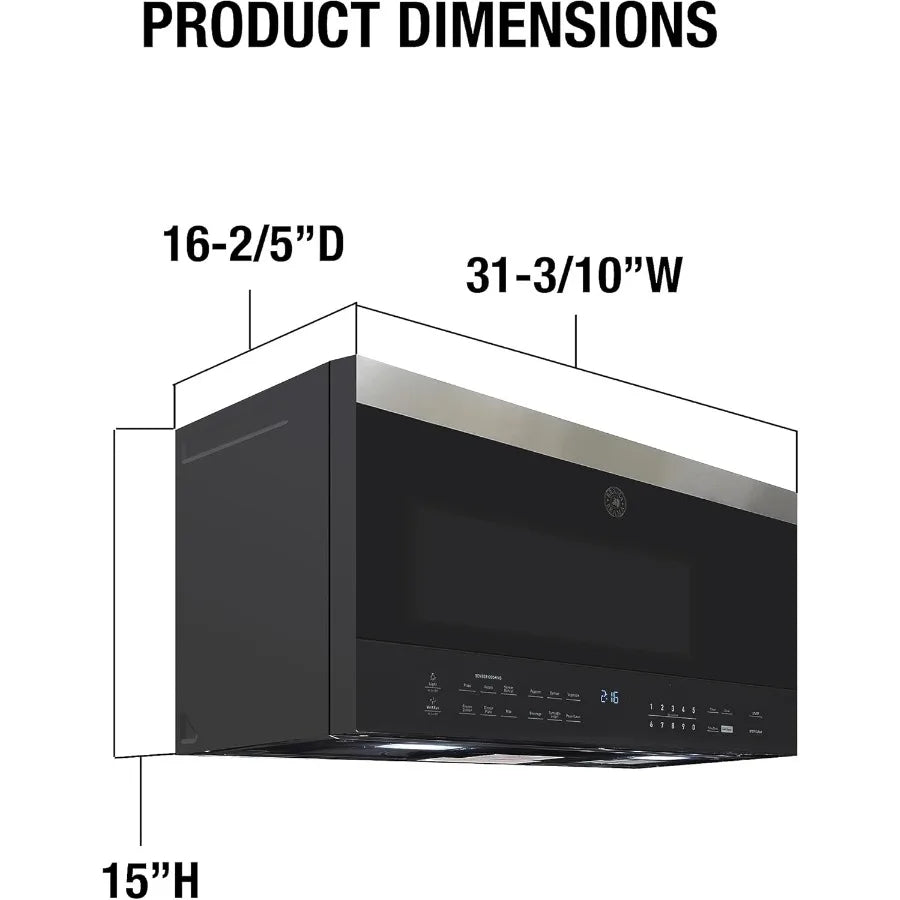 DE161OTRSSS Microwave Oven Built-in 1000-Watts with 10 Power Levels Pre Settings and Express Sensor and Speed Cooking and Silen