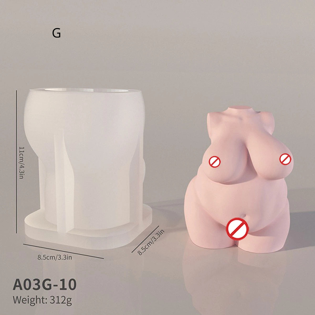 Artistic Headless Human Body Candle Silicone Mold 3D Female Body Statue Plaster mould Creative Humanoid Chocolate Art Decor gift