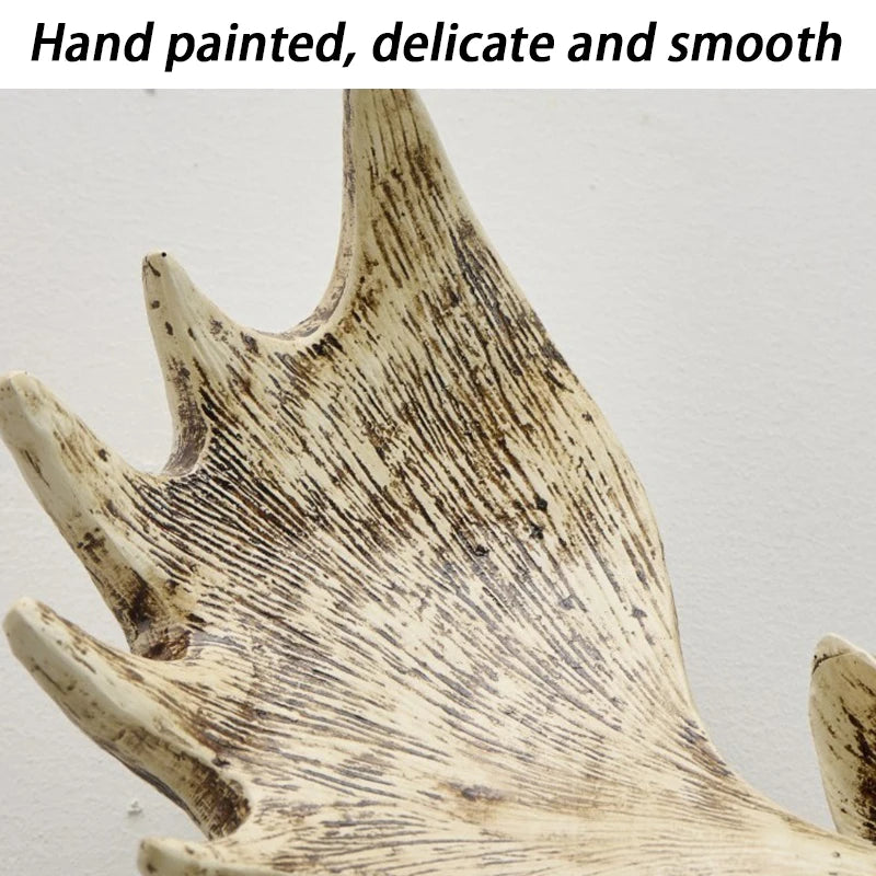 Resin Simulated Deer Head Sculptures Ornament Wall Hanging Retro Creative Sculptures Luxury Background Wall Decoration Art Decor