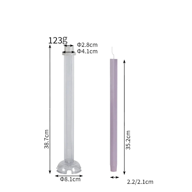 Hexagon Stripe Pole Acrylic Candle Mold Pointed Long Rod Making Set Geometry Candlestick Plastic Mould Home Party Art Decor Gift