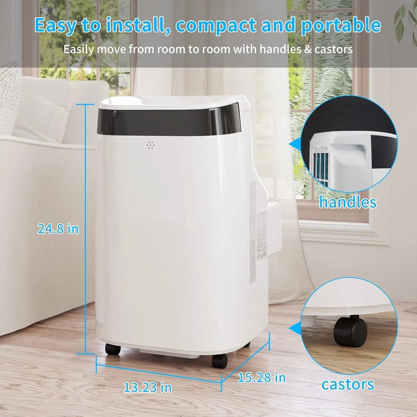 High-concerned 10000 BTU Portable Air Conditioner Dehumidifier 24H Timer
