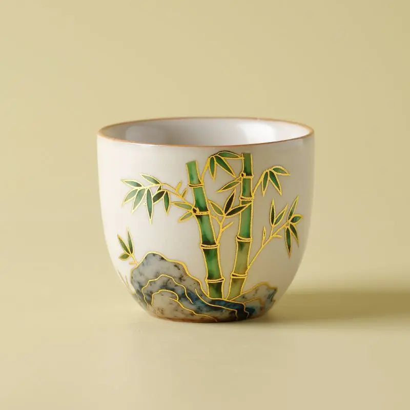 Gaiwan Tea Set 1 Gaiwan, 2 Cups, Hand-painted Ceramic, High-end Kung Fu Tea Set, Ru Kiln Teaware