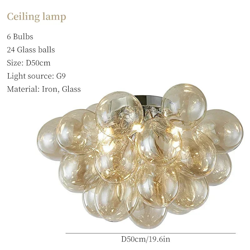 Modern Simplicity Grape Balloon-shaped LED Pendant Light Art Creative Indoor Lamps for Living Room Home Decoration Chandelier
