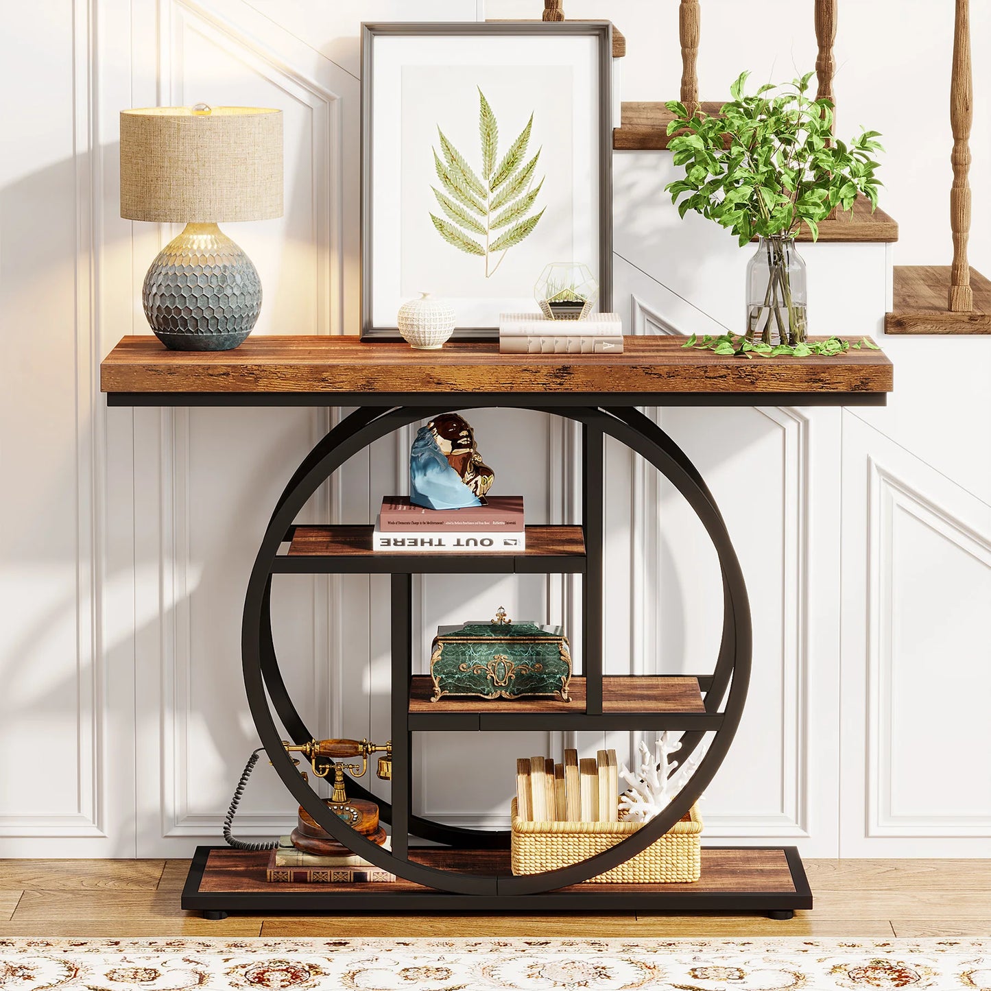 Console Table 4 Tier Entry 41.3 Inch Industrial Sofa Table