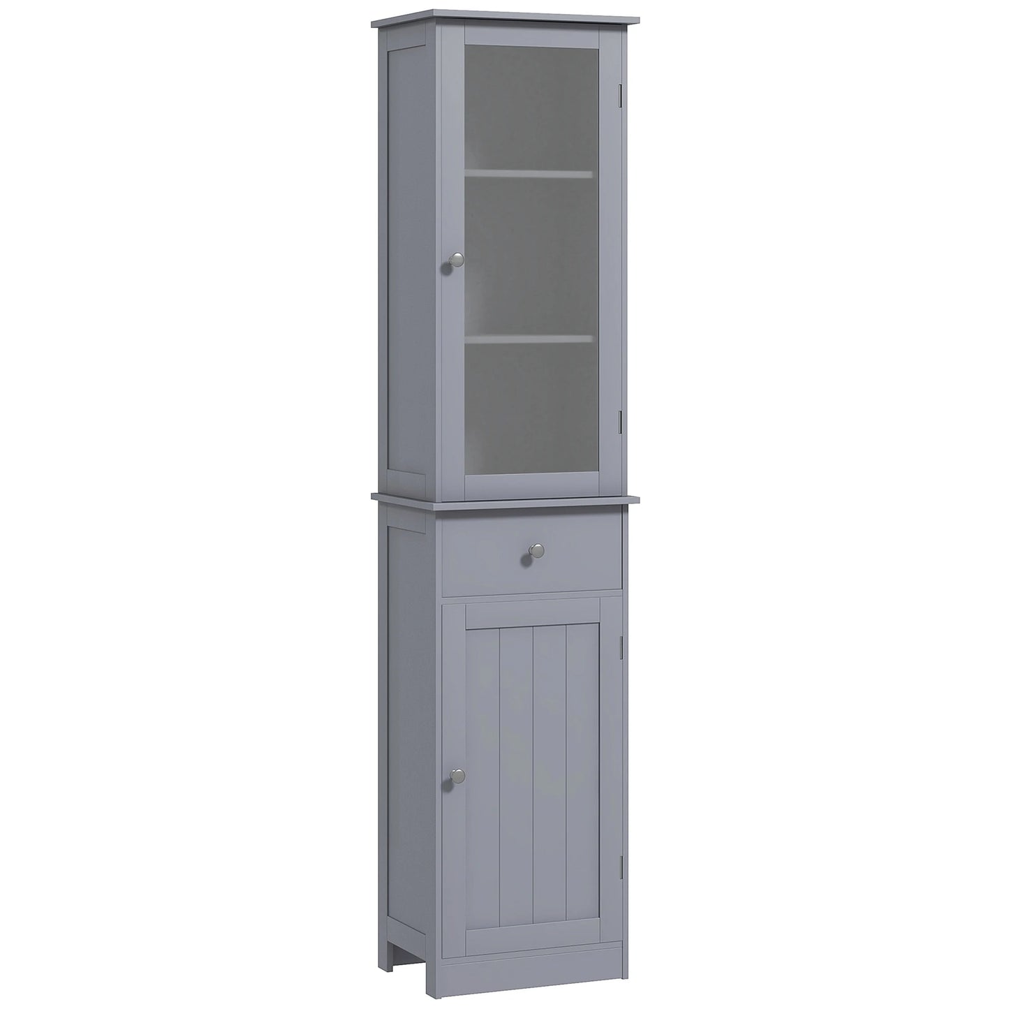 Kleankin Slim Bathroom Storage Cabinet With Acrylic Door