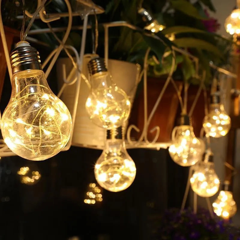 Outdoor Hanging LED Solar Lights IP44 Waterproof 30 Bulbs For Party Garden Home Patio Camping Decor Solar Lamp Bulb