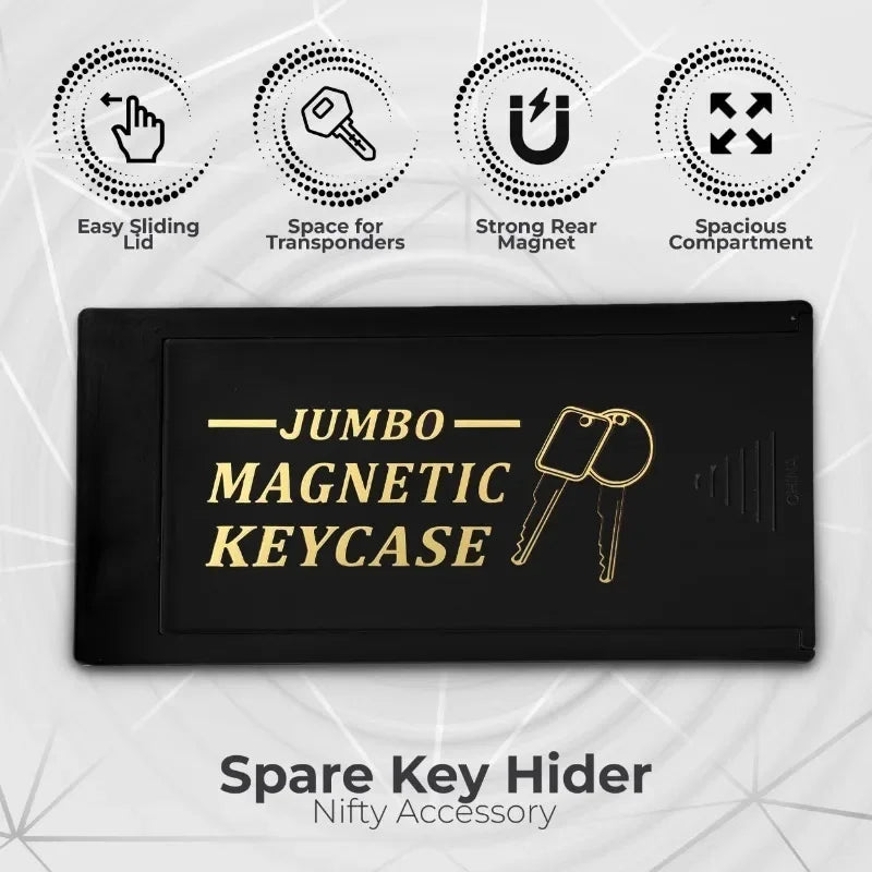 Magnetic Key Holder Under Car - Durable Plastic Spare Key Hider with Strong Magnet for Car/Home/Office - Never Locked Out