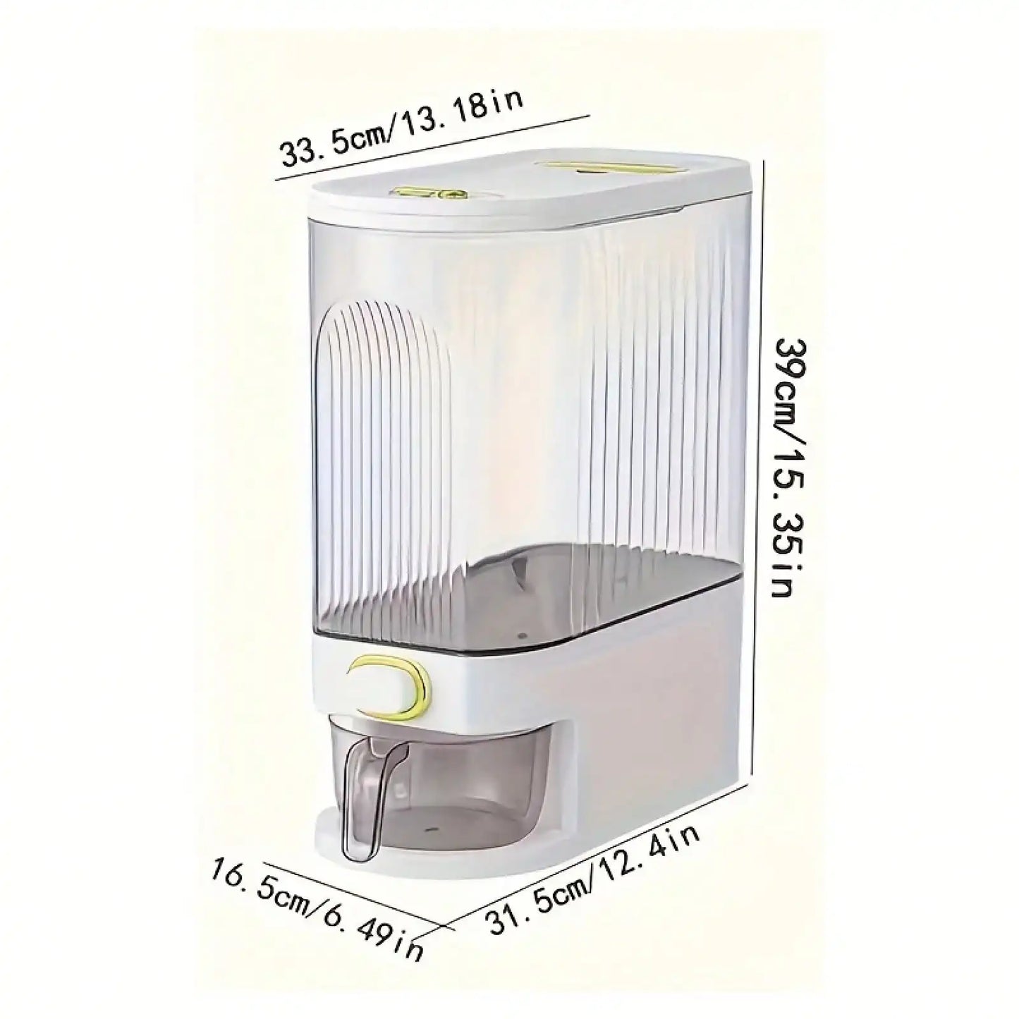 Rotating Rice Dispenser with Divider for Kitchen Organization