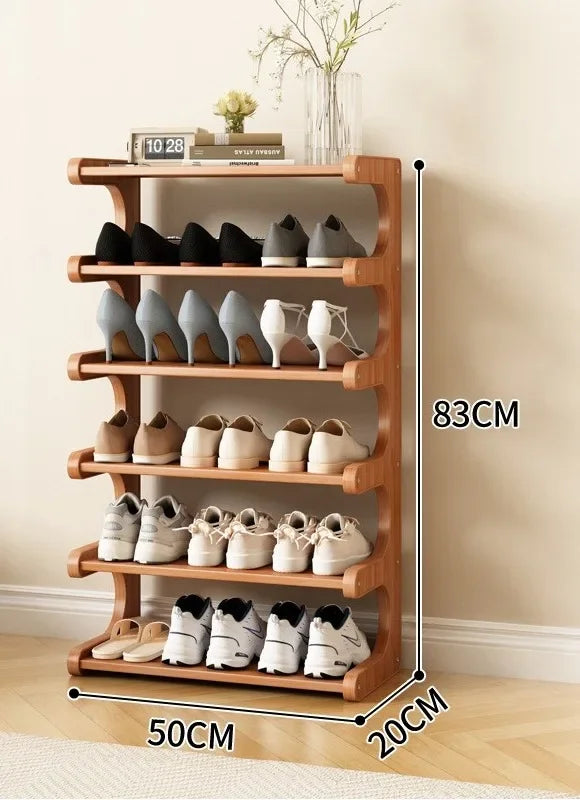 Simple shoe rack for household use, wooden storage at the entrance, multi-layer dormitory storage at the entrance, storage rack