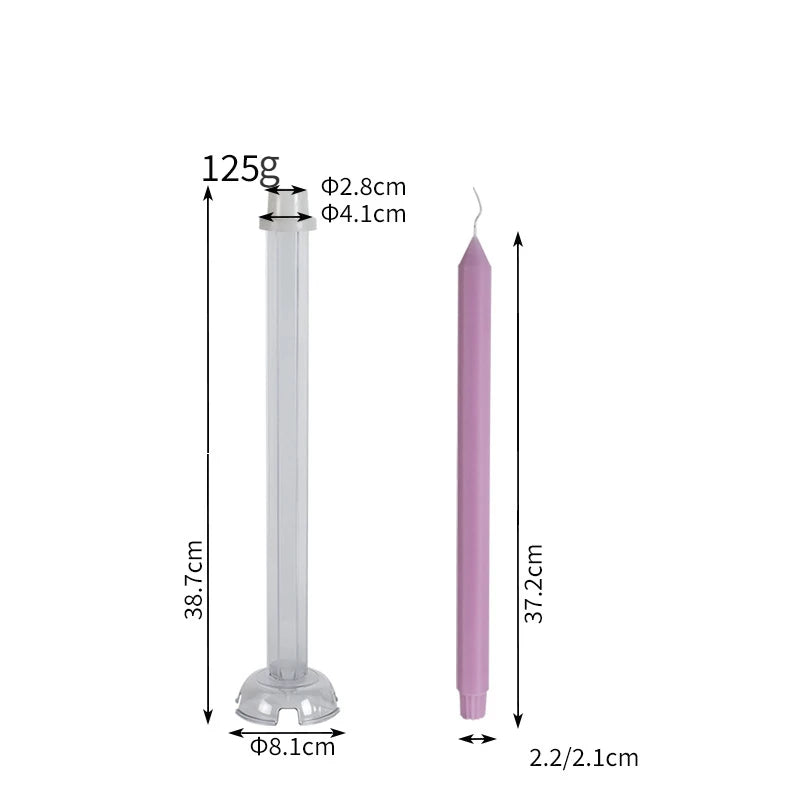 Hexagon Stripe Pole Acrylic Candle Mold Pointed Long Rod Making Set Geometry Candlestick Plastic Mould Home Party Art Decor Gift