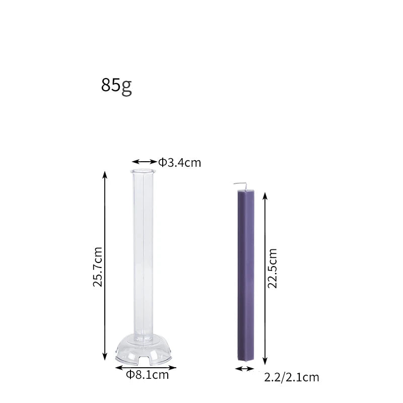 Hexagon Stripe Pole Acrylic Candle Mold Pointed Long Rod Making Set Geometry Candlestick Plastic Mould Home Party Art Decor Gift