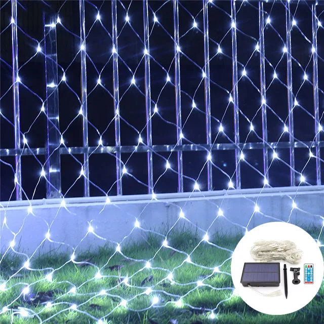 Solar Mesh Net Light Waterproof Garland Outdoor Led String Light 8 Mode 3M X 2M For New Year Decor Christmas Decorations 2025