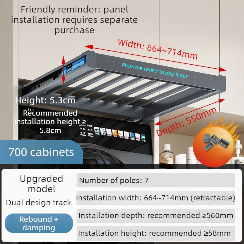 OEMG Retractable Pull Out Clothes Drying Rack For Balcony