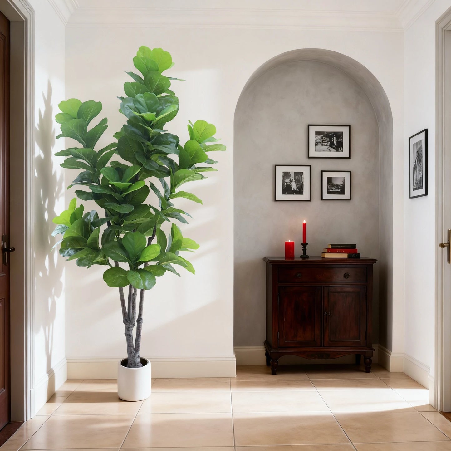 TWISTER Artificial Fiddle Leaf Fig Tree With Pot Indoor Use