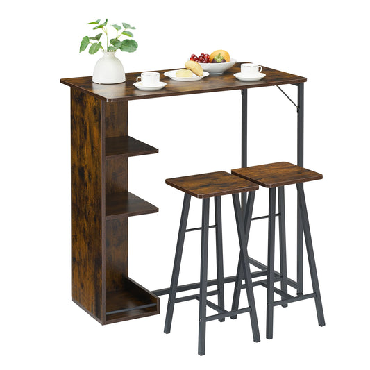 HiMISS Bar Table and Chairs Set for Dining Room Shelves
