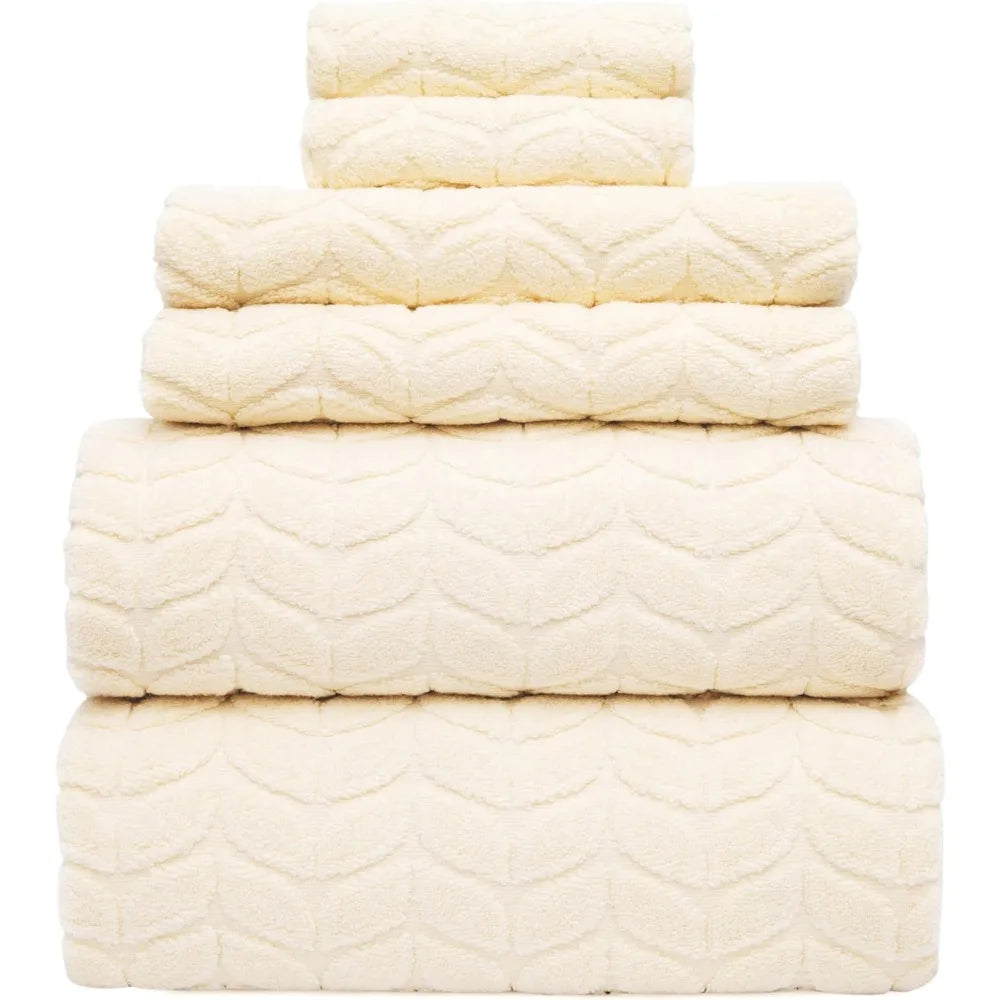 Soft & Stylish 700 GSM Luxury Bath Towels - 100% Zero-Twist, Long-Staple Cotton - Absorbent & Quick Drying - 6