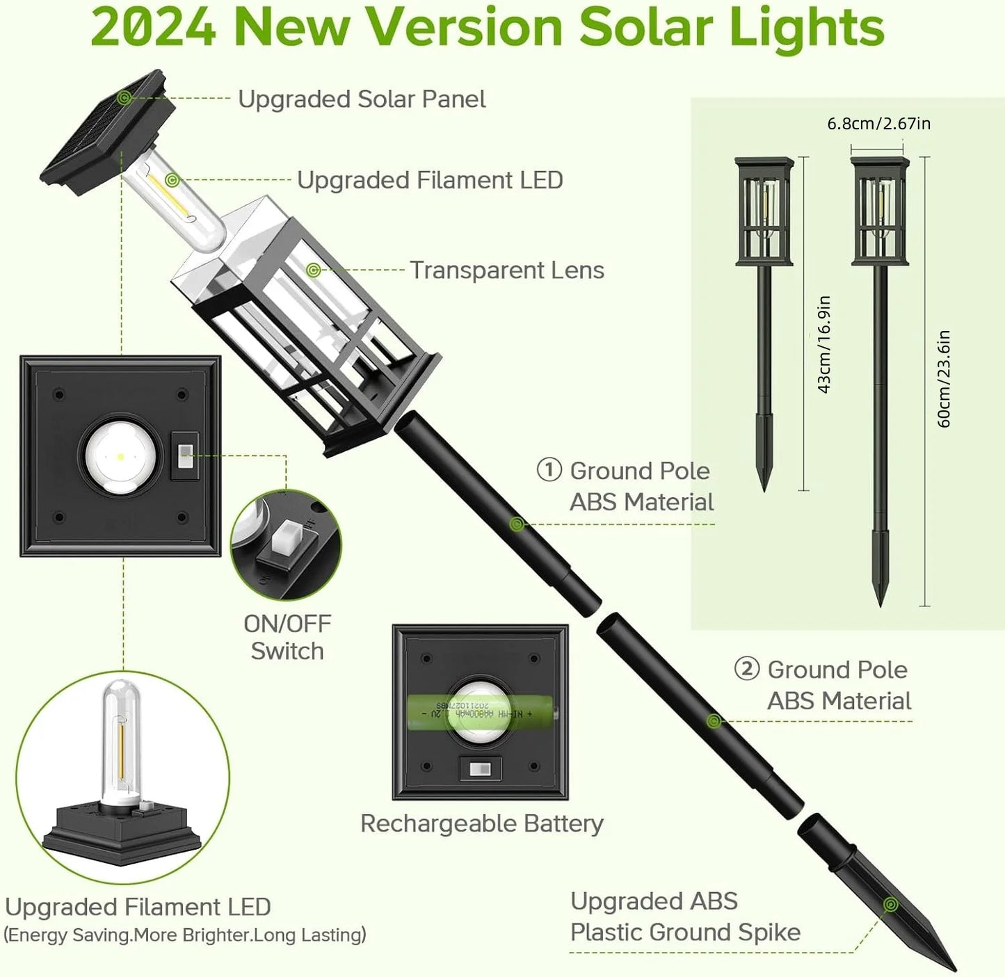 KPSTEK Solar Pathway Lights LED Outdoor Garden Lighting