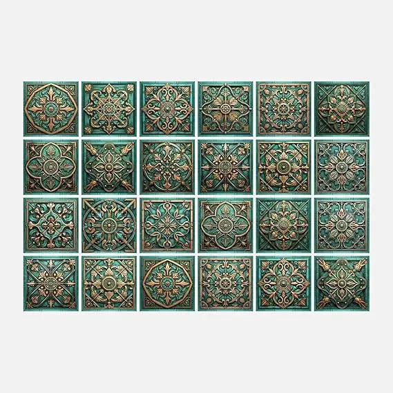 24 Piece Peel And Stick Tile Sticker Set For PVC Backsplash