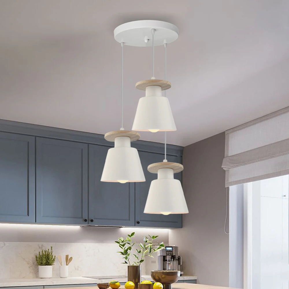 1/3 Heads Modern Living Room Pendant Lamp Art Decor Bar Pendant Light Simple Hanging Lampshade Luminaire for Home Lighting E27