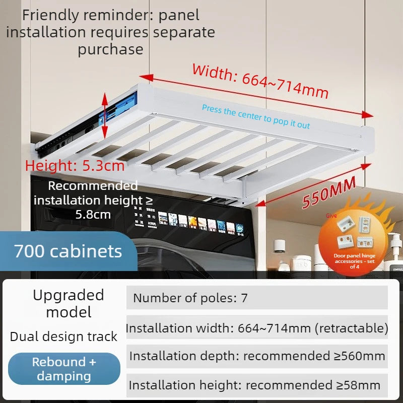 OEMG Retractable Pull Out Clothes Drying Rack For Balcony