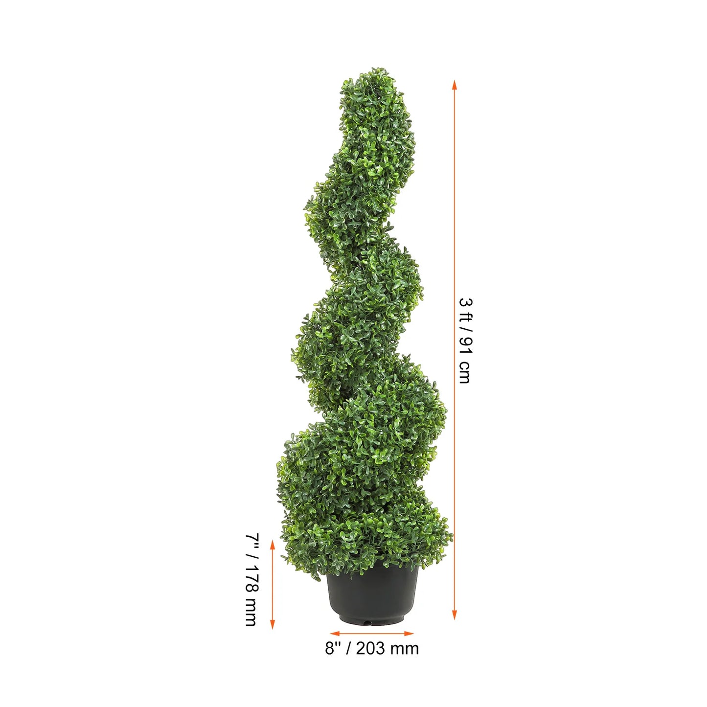 SucceBuy Boxwood Topiary Spiral Tower 24 36 48in Green