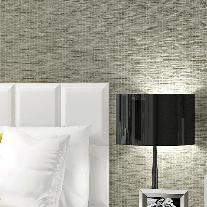 Modern Simple Solid Color Straw Linen Wallpaper Non-woven Grey Wall Paper Roll Living Room Bedroom TV Background Wall Home Decor