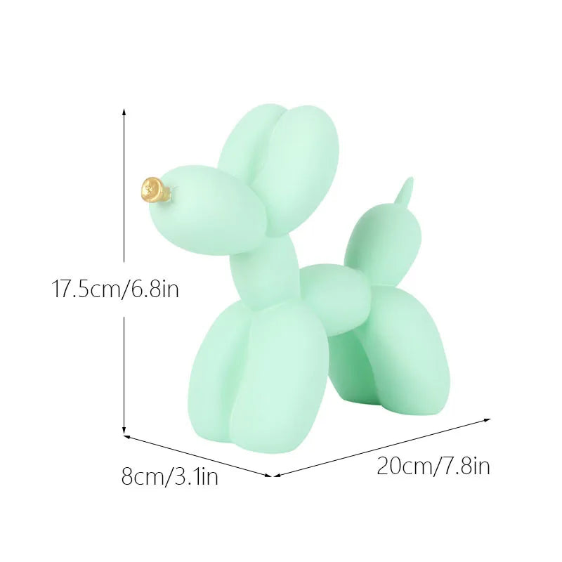 Whimsical Water-Transfer Balloon Dog Sculpture-Dazzling Graffiti Art Decor for Living Room/Entryway,Vibrant TV Stand Centerpiece