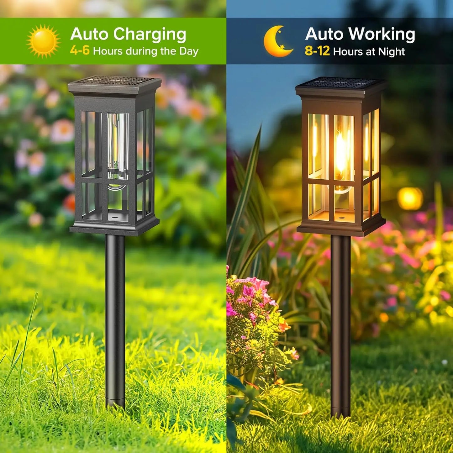 KPSTEK Solar Pathway Lights LED Outdoor Garden Lighting