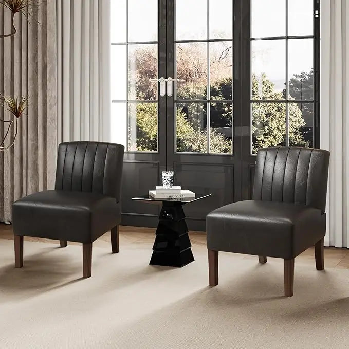 Guangbai Armless Accent Chairs Set 2 Living Room Modern