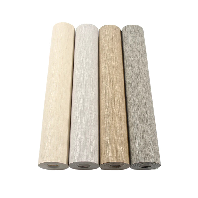Modern Simple Solid Color Straw Linen Wallpaper Non-woven Grey Wall Paper Roll Living Room Bedroom TV Background Wall Home Decor