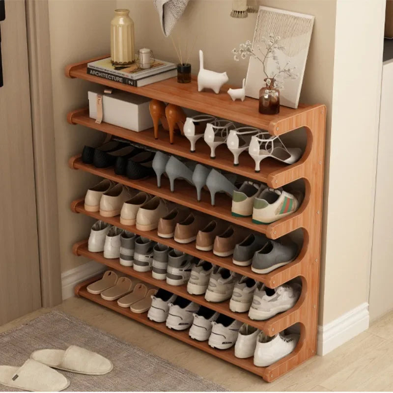 Simple shoe rack for household use, wooden storage at the entrance, multi-layer dormitory storage at the entrance, storage rack