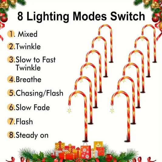 Solar Lawn Lights, Floor Mounted Lights, Christmas Decorations, Candy Cane Lights, Outdoor Garden One To Five Courtyard Lamp