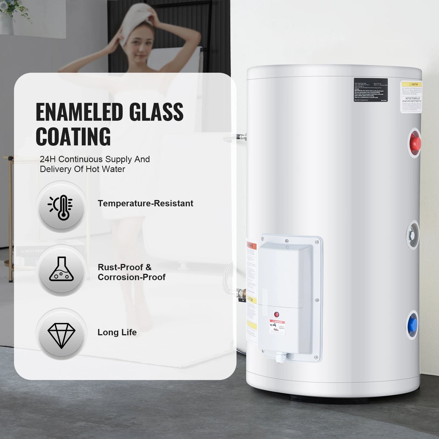 SucceBuy Electric Tankless Water Heater LED Display IPX4