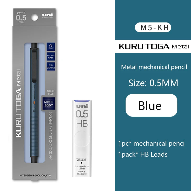 Luxury Japanese Stationery Uni Kuru Toga Mechanical Pencil M5-KW/KH with Wood Grip 0.5MM Automatic Pencil for Back To School
