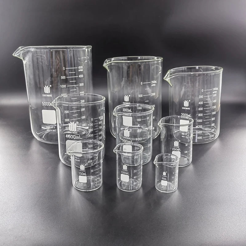 SYNTHWARE Thick Walled Beaker With Dual Graduation Borosilicate Glass