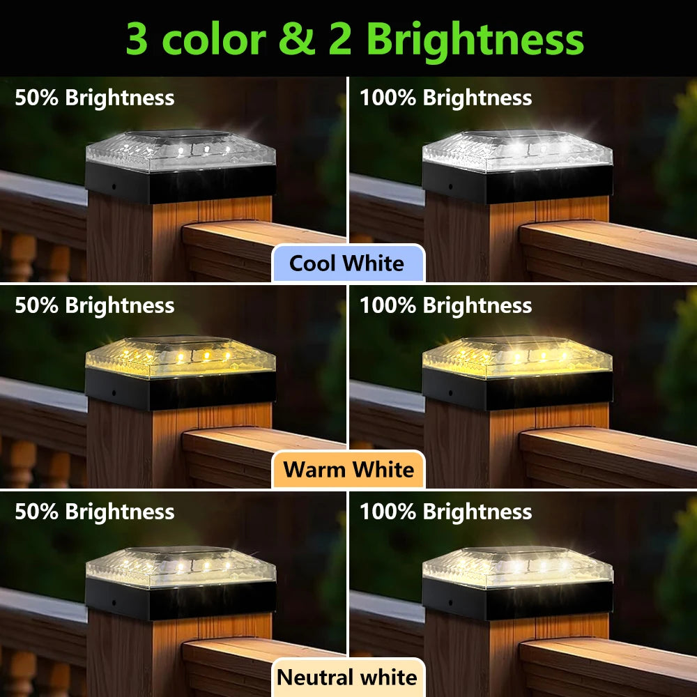 Newstyle Solar Post Cap Lights Outdoor LED Post Light IP65 Waterproof