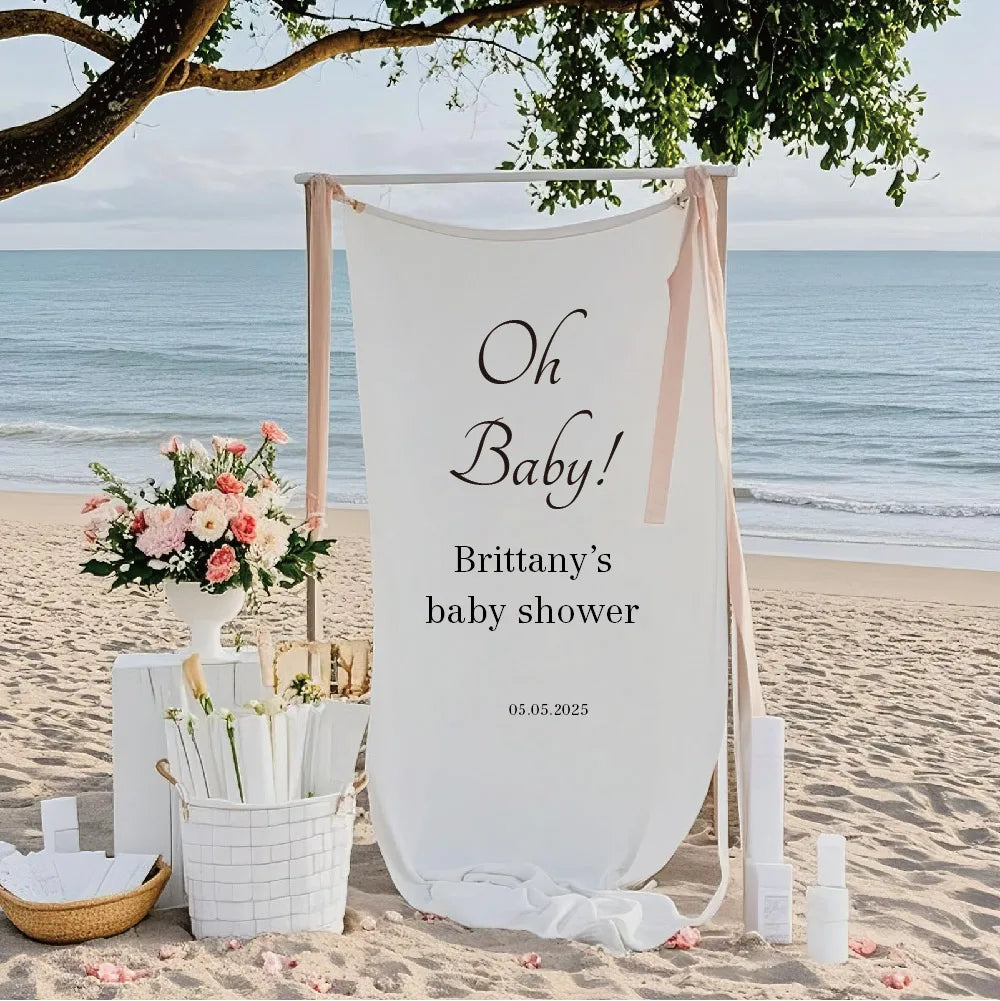 Baby Blooming Welcome to the Baby Shower Sign, Fabric Baby Shower Welcome Sign, Custom Party Sign, Baby Shower Banner, Party Banner