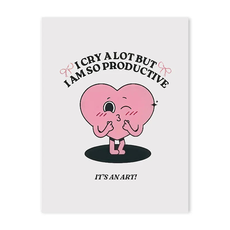 Pink Trendy Art Lyrics Poster Teenage Girl Dorm Room Cosy Wall Canvas Wall Hanging Painter Residence Catch Angry Eyes Wall Art