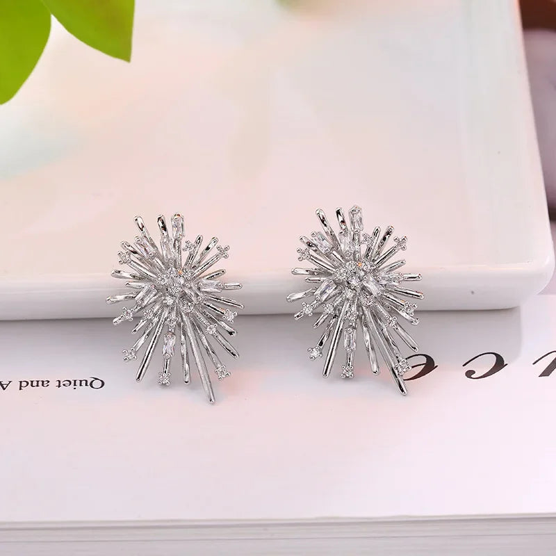 New Designer Kroean Fashion Grateful Earring for Women Trendy Cute S925 Silver Pin Stud Earring Wholesale Jewelry Gift