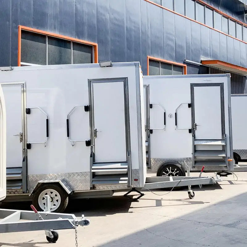 Outdoor Luxury Portable Car Bathroom Toilets Shower VIP Mobile Restroom Trailer Made Of Durable Container Material For Parks