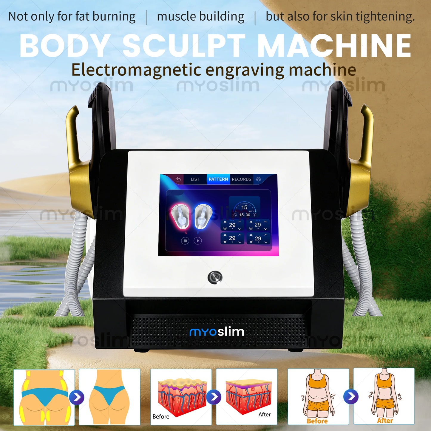 EMS Neo 6500W Portable Electromagnetic Body Slimming Muscle Stimulate Fat Removal Body Slimming Build Muscle EMS Machine 200HZ