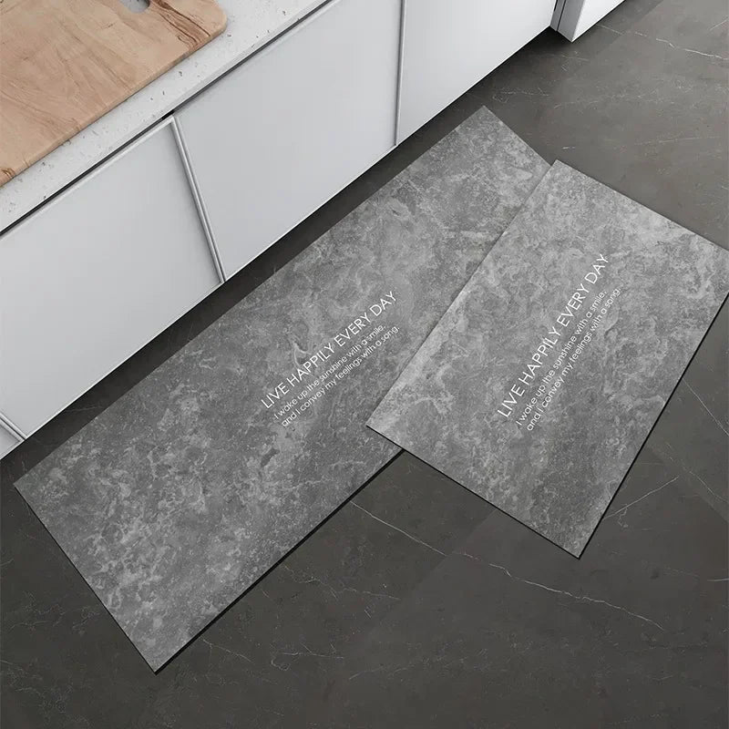 Carpet for Kitchen Floor Mat Marble Leather Waterproof Oil-proof Rug Non-slip Area Rugs Home Decor Alfombra Vinilicas Cocina