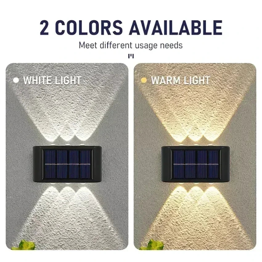 2/4/6 Led Solar Lights Outdoor Waterproof Atmosphere Up And Down Wall Lamp Solar Energy Lighting For Garden Yard Street Decor