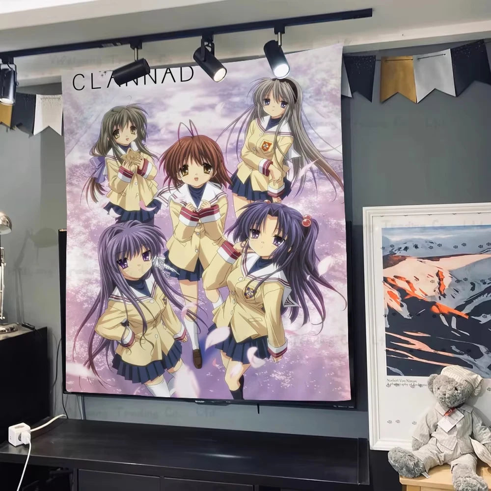 Clannad After Story Wall Tapestry For Living Room Home Dorm Decor Wall Art Decor Backdrop Cloth Sofa Blanket Decoration Tapestry