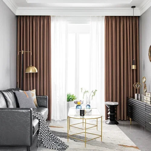 Nordic Light Luxury Meteor Cotton Linen Stitching Curtains Blackout Curtains for Living Room Bedroom Finished Customization
